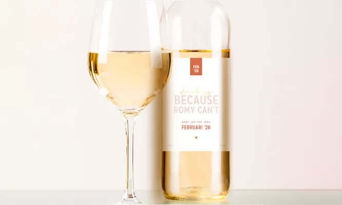 fles etiketten zwangerschapsaankondiging 