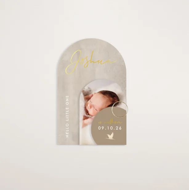 label geboortekaartje vogel