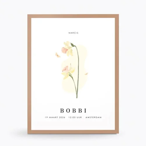 geboorteposter maart geboortebloem