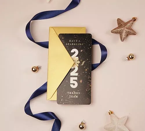 zakelijke kerstkaart met jaartal