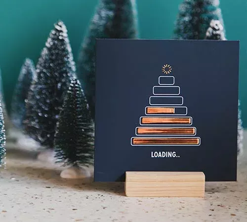 zakelijke kerstkaart met kerstboom