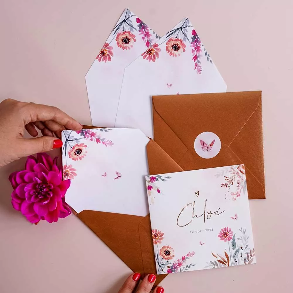 envelop inlays geboortekaartje