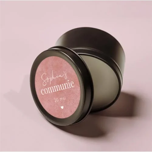 Stickers voor communie in roze velvet look
