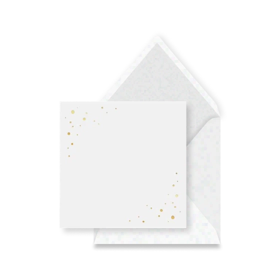 Witte envelop met goufolie stipjes