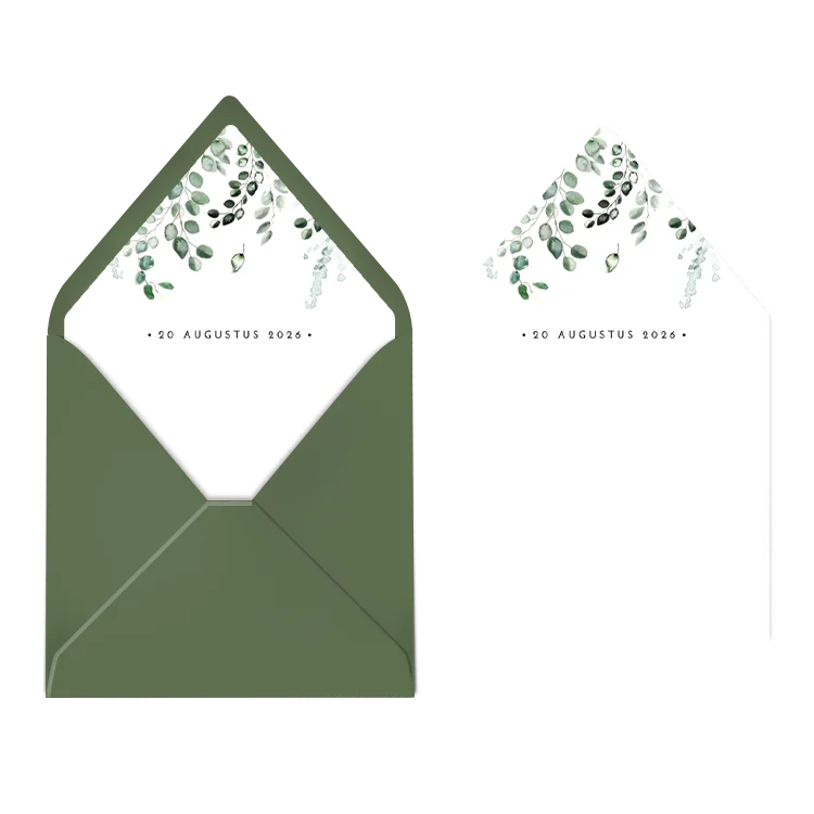Inlay eucalyptus trouwdatum