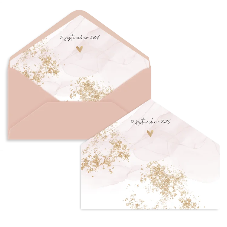 Inlay watercolour roze