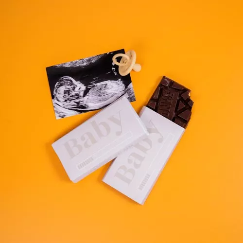 Zwangerschapsaankondiging chocoladereep