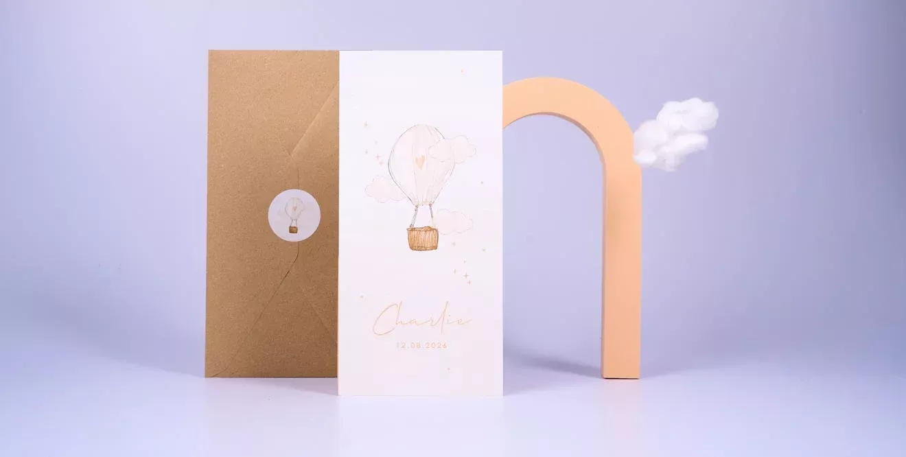 geboortekaartjes met luchtballon