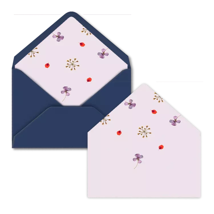 Inlay gedroogde bloemen paars