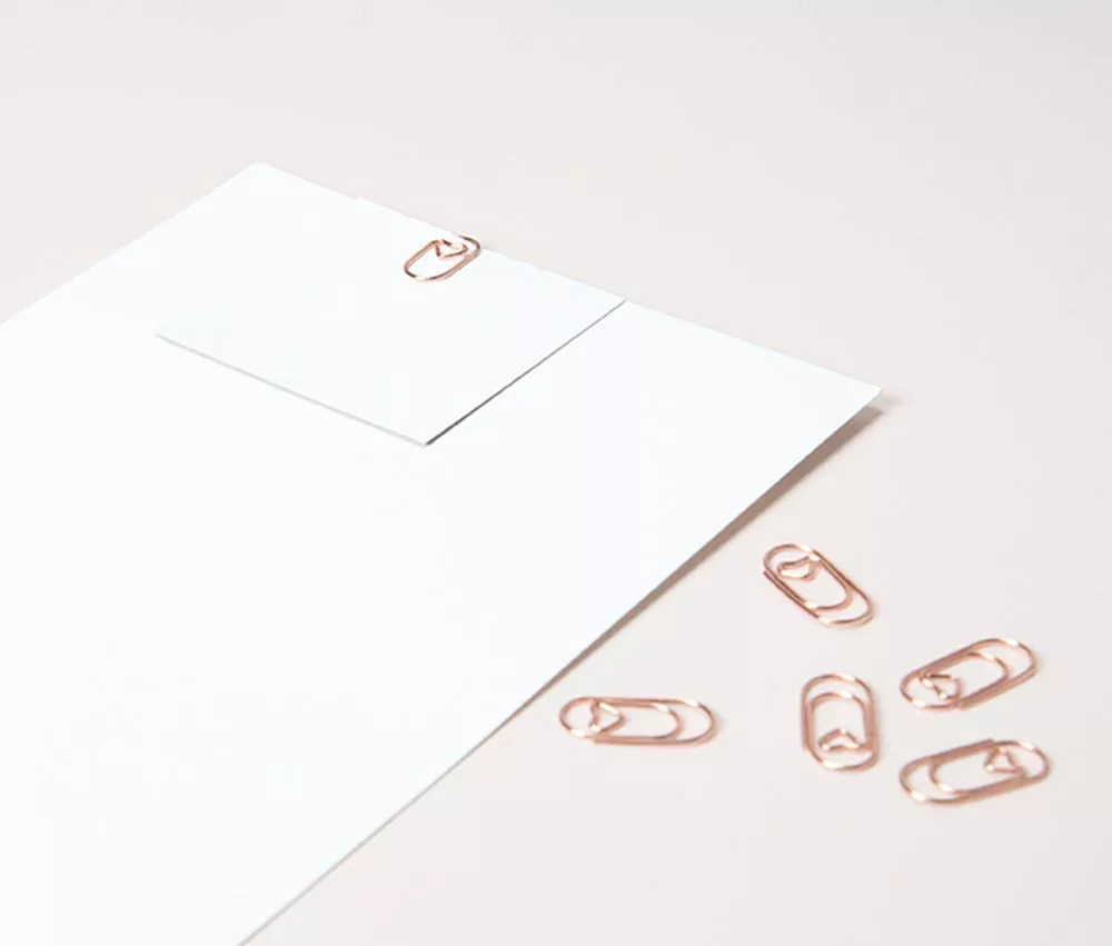 mini rosegouden paperclip hart