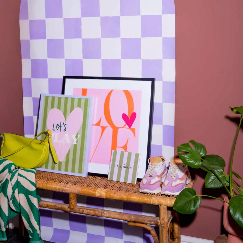 wanddecoratie color blocking