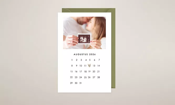 zwangerschapsaankondiging kalender 